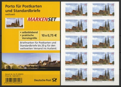 Bund, Folienblatt 14 postfrisch Altstadt Regensburg