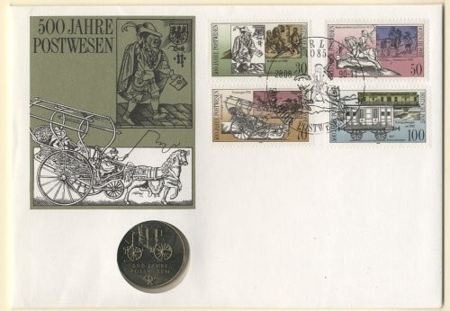DDR Numisbrief 5 M | 500 Jahre Postwesen 1990 | Worbes 120a