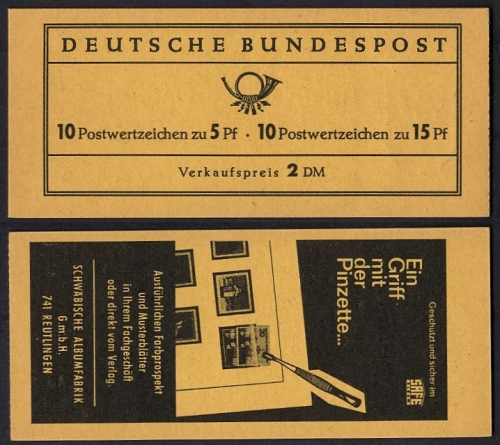 Bund, Markenheftchen MH 10 u RLV I postfrisch - Albertus / Tegel