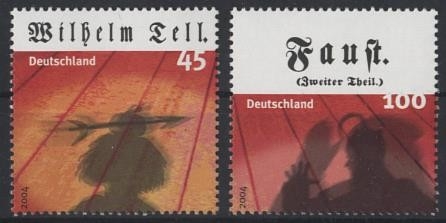 Bund, Michel Nr. 2391-2392 postfrisch - Blockeinzelmarken aus Block 65 - Klassisches Theater