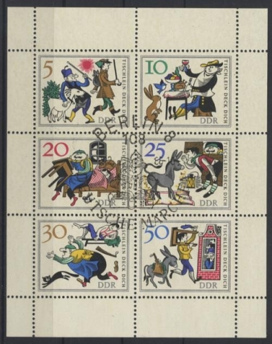 DDR, MiNr. 1236-1241 Kleinbogen gestempelt SST - Märchen Tischlein deck dich