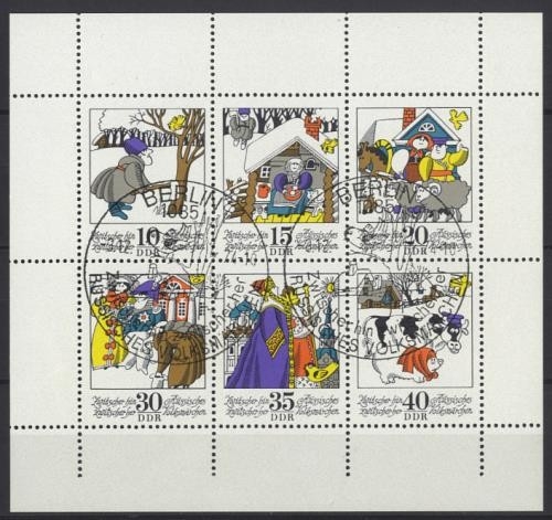 DDR, MiNr. 1995-2000 Kleinbogen gestempelt SST - Wintermärchen: Zwitscher hin zwitscher her
