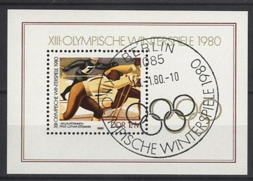 DDR, Block 57 gestempelt SST EVST - Olympische Winterspiele 1980