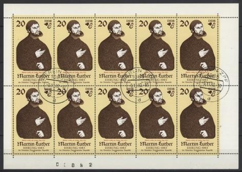 DDR, MiNr. 2755 Kleinbogen gestempelt Tagesstempel
