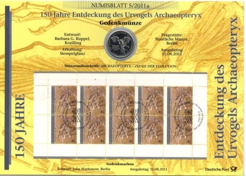 BUND Numisblatt 5/2011 - 10 EURO - 150 Jahre Entdeckung des Archaeoptery