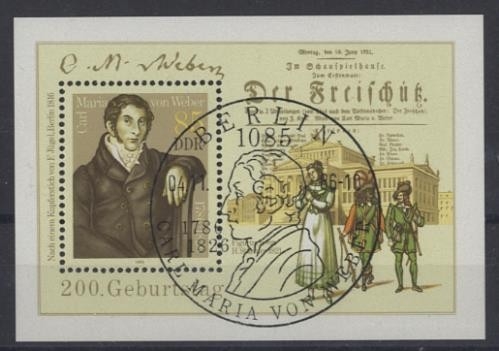 DDR, Block 86 gestempelt SST - Carl Maria von Weber Der Freischütz