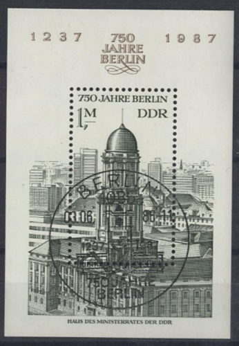 DDR, Block 84 gestempelt SST - 750 Jahre Berlin - Haus des Ministerrats der DDR