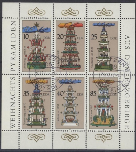 DDR, MiNr. 3134-3139 Kleinbogen gestempelt Tagesstempel