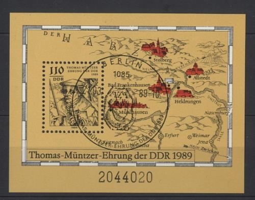 DDR, Block 97 gestempelt SST - Thomas Müntzer