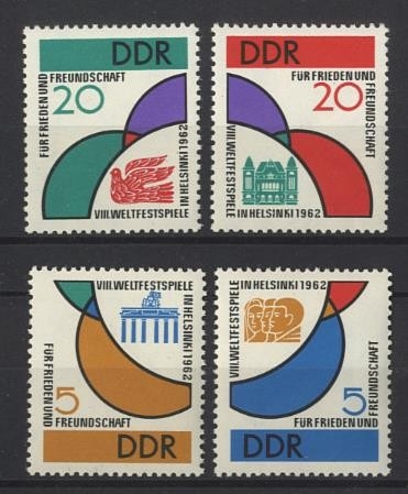 DDR, MiNr. 901-904 Einzelmarken postfrisch - Weltfestspiele der Jugend, Helsinki
