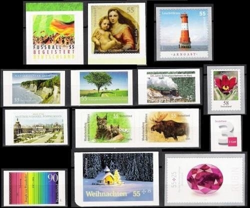 BRD / BUND 2012 selbstklebende Briefmarken postfrisch komplett