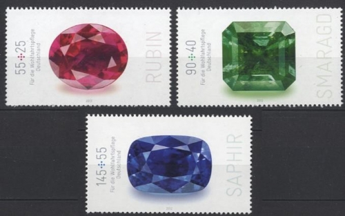 Bund, Michel Nr. 2901 - 2903 postfrisch - Wohlfahrt Edelsteine