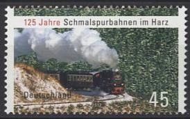 Bund, Michel Nr. 2910 postfrisch - 125 Jahre Schmalspurbahnen im Harz - Eisenbahn