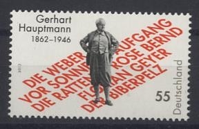 Bund, Michel Nr. 2963 postfrisch - 150. Geburtstag Gerhart Hauptmann