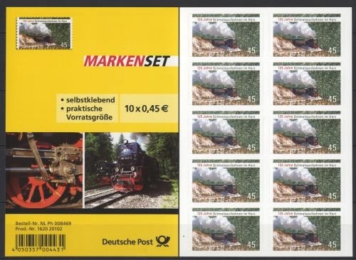 Bund, Folienblatt 20 postfrisch - 125 Jahre Schmalspurbahnen im Harz