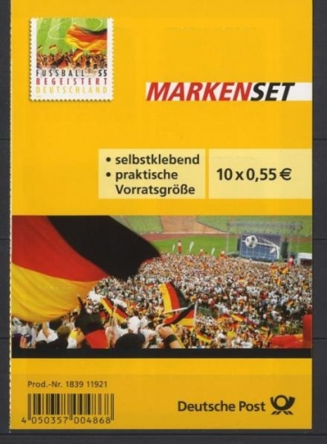 Bund, Markenheftchen MH 88 postfrisch - Fußball in Deutschland