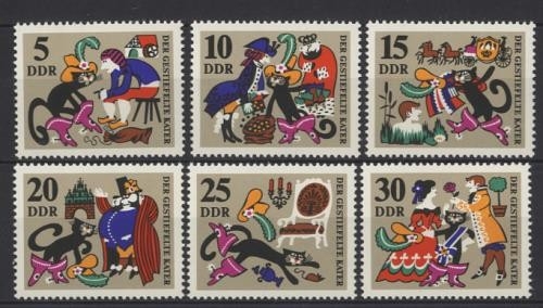 DDR, MiNr. 1426-1431 postfrisch Einzelmarken - Märchen Der gestiefelte Kater