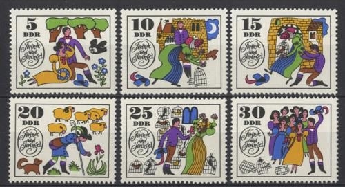 DDR, MiNr. 1450-1455 postfrisch Einzelmarken - Märchen Jorinde und Joringel