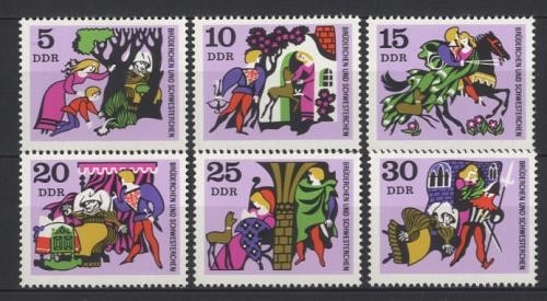 DDR, MiNr. 1545-1550 postfrisch Einzelmarken - Märchen Brüderchen und Schwesterchen
