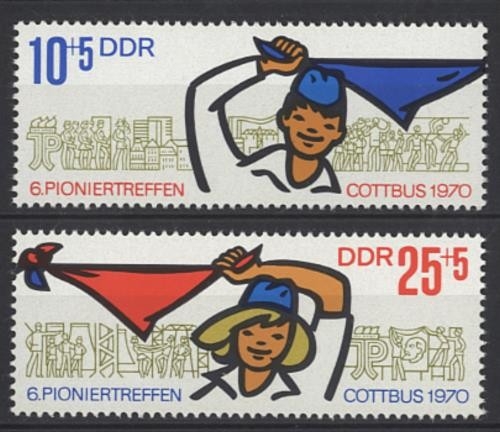 DDR, MiNr. 1596-1597 postfrisch Einzelmarken - 6. Pioniertreffen Cottbus 1970