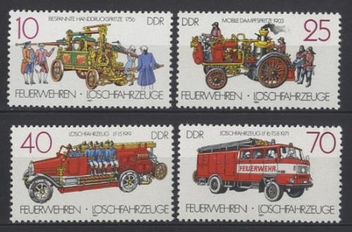 DDR, MiNr. 3101-3104 postfrisch Einzelmarken - Feuerwehren