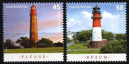 Bund, Michel Nr. 3010-3011 postfrisch - Leuchttürme: Flügge + Büsum