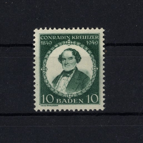 Französische Zone, Baden Michel Nr. 53 postfrisch - Conradin Kreutzer