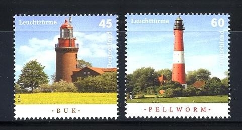 Bund, Michel Nr. 3089-3090 postfrisch - Leuchttürme Buk + Pellworm