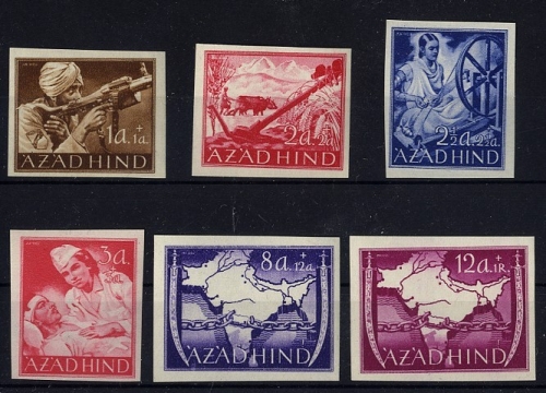 Nationales Indien Feldpost AZAD HIND Nr. I-VI B postfrisch