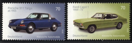 Bund, Michel Nr. 3201-3202 postfrisch - Klassische deutsche Automobile Porsche 911 / Ford Capri