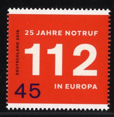 Bund, Michel Nr. 3212 postfrisch - 25 Jahre Europa-Notruf 112