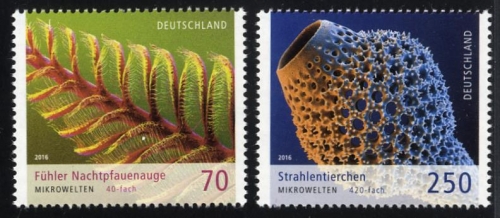Bund, Michel Nr. 3246-3247 postfrisch - Fühler Nachtpfauenauge, Strahlentierchen