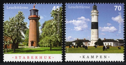 Bund, Michel Nr. 3252-3253 postfrisch - Leuchttürme Staberhuk und Kampen