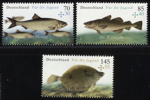 Bund, Michel Nr. 3255-3257 postfrisch - Hering, Kabeljau, Scholle