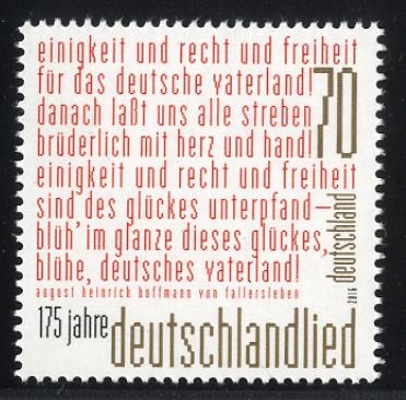 Bund, Michel Nr. 3263 postfrisch - 175 Jahre Deutschlandlied von Fallersleben