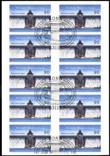 Bund, Folienblatt 30 gestempelt ESST - 3009 - Möhnetalsperre