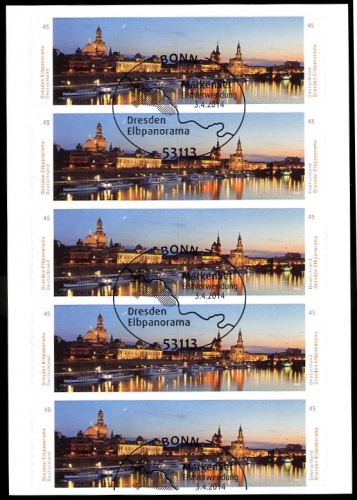 Bund, Folienblatt 38 gestempelt ESST - 3073-3074 - Dresden, Elbpanorama