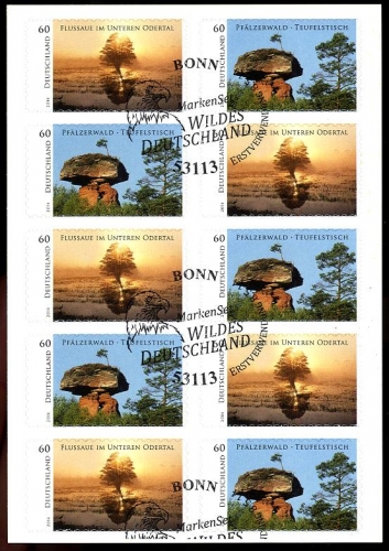 Bund, Folienblatt 39 gestempelt ESST - 3080-3081 - Odertal Pfälzerwald