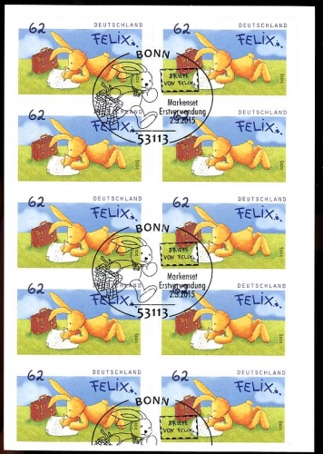 Bund, Folienblatt 46 gestempelt ESST - MiNr. 3142 - Hase Felix