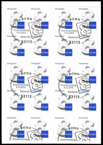 Bund, Folienblatt 51 gestempelt ESST - MiNr. 3196 - 8 Cent Ergänzungsmarke