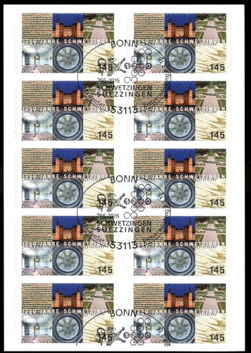 Bund, Folienblatt 54 gestempelt ESST - MiNr. 3221 - Schwetzingen 1250 Jahre