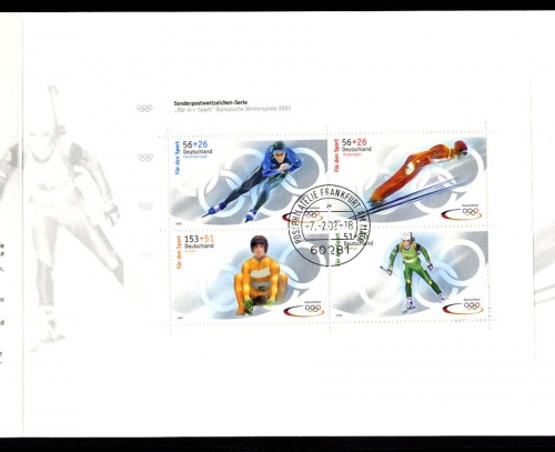 Bund, MH 47 gestempelt, 2237-2240, EST Frankfurt - Olympische Winterspiele