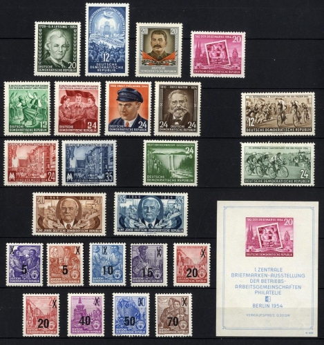 DDR, Jahrgang 1954 postfrisch komplett
