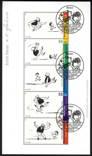 Bund, Block 63 gestempelt ESST BONN - Vater und Sohn-Geschichten