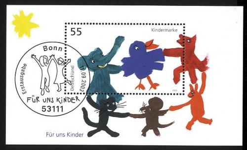 Bund, Block 64 gestempelt ESST BONN - Für uns Kinder 2003