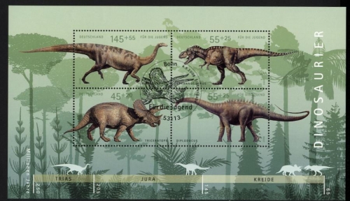 Bund, Block 73 gestempelt ESST BONN - Dinosaurier