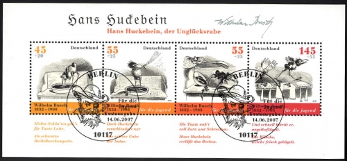 Bund Block 71 gestempelt ESST BERLIN - 175. Geburtstag Wilhelm Busch