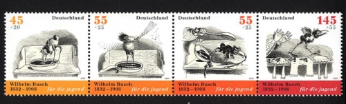 Bund, MiNr. 2606-2609 postfrisch - Einzelmarken aus Block 71 Wilhelm Busch