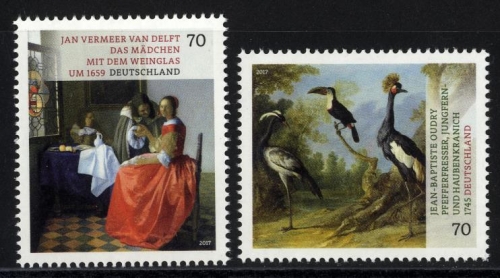 Bund, Michel Nr. 3274-3275 postfrisch - Vermeer / Oudry - Schätze aus deutschen Museen (XI)