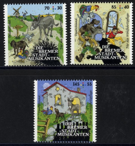 Bund, Michel Nr. 3282-3284 postfrisch - Die Bremer Stadtmusikanten